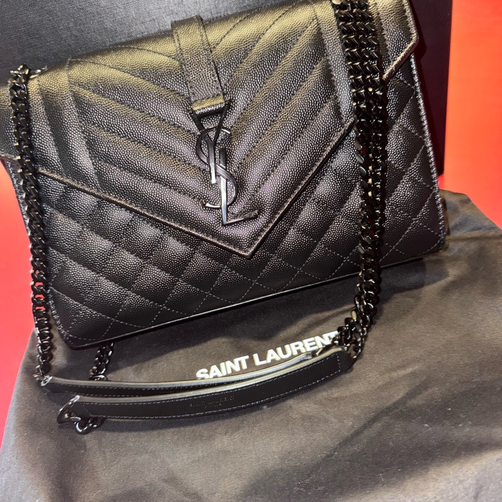 Saint Laurent Quilted Black Leather Shoulder Bag